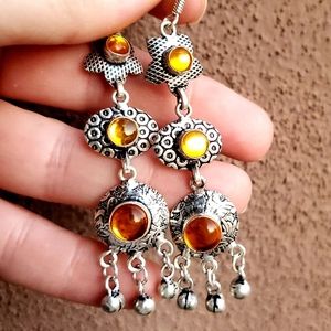 New Honey Mystic Topaz Silver Statement Earrings.